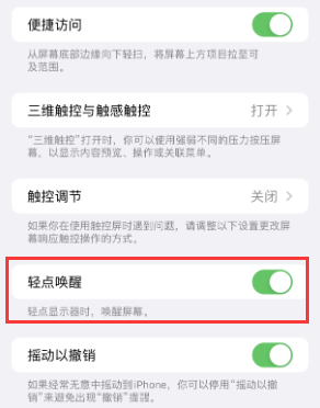 东西湖苹果授权维修站分享iPhone轻点无法唤醒怎么办 