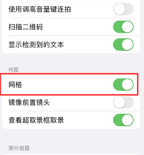 东西湖苹果手机维修网点分享iPhone如何开启九宫格构图功能 